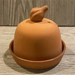 Boston Warehouse Terra Cotta Garlic Baker Brown Microwave Safe Model 02-133. Fixed Price $9.00.