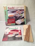 Sushi Gift Set Mud Puddle 80 Page Recipe Book 2 Pr Chopstick Bamboo Paddle & Mat. Fixed Price $13.83.