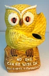 Vintage Enesco Kitchen Utensil 7IN Owl Holder Wise Empty Stomach Ceramic. Fixed Price $13.29.