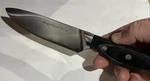 Pampered Chef 5" German Cr Mo V Steel Blade Utility Knife #0120 Black Wood Grain. Fixed Price $22.00.