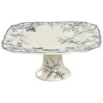 222 Fifth Adelaide Grey & White 10" Diameter Square Pedestal Cake Stand 10410413. Fixed Price $47.99.