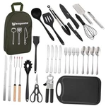 Camping Cooking Essentials Utensils Set Cookware Kitchen Green-pro. Fixed Price $58.96.