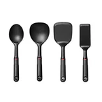 Oxo Softworks 4-PIECE Nylon Mini Utensil Set, Black Turner, Spoon, Rice Paddle. Fixed Price $29.89.