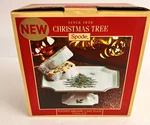 Spode Christmas Tree Footed Square Cake Plate New In Box. Fixed Price $25.00.