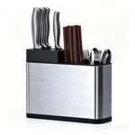 Stainless Steel Knife Block Set Without Kitchen Holder Spoon Chopstick Box. Fixed Price $12.29.