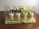 Joie Set 4 Egg Cups And Spoons - Moo Cow New. Fixed Price $19.95.