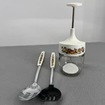 Vintage Ekco Manual Food Chopper Jar Set 3PC Spice Of Life Fruit Pattern Usa. Fixed Price $29.99.