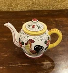 Ucagco Teapot Early Provincial Rooster & Roses Japan 1950/60S Kitschy Farmhouse. Fixed Price $40.00.