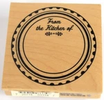 Inkadinkado From The Kitchen Canning Lid Jar Topper Tag Wooden Rubber Stamp. Fixed Price $8.99.
