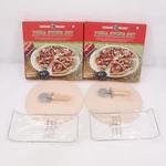 Lot Of 2 Nordic Ware 13" Pizza Stone Set With Serving Rack & Cutter. Fixed Price $44.99.