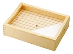 Yamako Wooden Neta Box Eye Plate / Acrylic Lid Small Shiraki 34.5 27.5 7.9CM. Fixed Price $158.00.