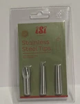 Isi 2717 3 Stainless Whipped Cream Steel Tips Tulip Star Straight Decorator/read. Fixed Price $40.00.