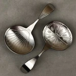 2PC Set Norpro 18/10 Stainless Steel Tea Bag Resting Spoons W/ Engraved Pattern. Fixed Price $24.99.