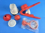 New Tupperware Fusion Master Press Juicer & Accessory Red With Base. Fixed Price $45.99.
