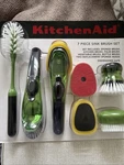 New Kitchenaid 7-PIECE Sink Brush Set Soap Dispensing Rare Old Stock. Fixed Price $79.99.