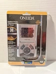 New Oneida Digital Probe Cooking Grilling Meat Thermometer & Timer-grey 31201. Fixed Price $25.25.