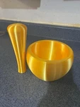 Golden Mortar And Pestle Set Decorative Herb Grinder Unique Kitchen Tool. Fixed Price $14.99.
