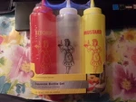 Tablecraft Squeeze Bottle Set Classic Restaurant Design 3 Pack New Vintage Style. Fixed Price $14.95.