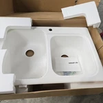 Swan Drop In/undermount Solid Surface Double Bowl 50/50 KS03322DB.010 White. Fixed Price $185.00.