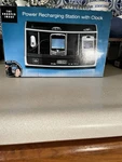 Sharper Image Power Recharging Station W/clock - Cell Phone/pda/bluetooth New. Fixed Price $30.00.