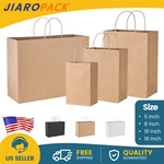 Kraft Paper Bags With Handles Party Shopping Gift Bulk Brown White Black. Fixed Price $120.99.