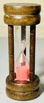 Vintage Wooden 3 Three Minute Manual Hour Glass Pink Sand Timer 4" Nice!. Fixed Price $13.49.