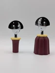 Alessi Anna Wine Bottle Stopper And Cap Set. Italy. Chrome. Burgundy.. Fixed Price $38.00.