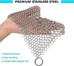 Iron Cast Cleaner Chainmail Scrubber Grill Scraper Kitchen Stainless Steel 7X7. Fixed Price $9.99.