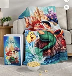 Disney The Little Mermaid Ariel Flounder Ursula Fleece Throw Blanket 50 X 70 In. Fixed Price $50.00.