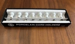 Vtg Norpro Porcelain Corn Holders Set Of White Stainless Steel Prongs 5408 Nib. Fixed Price $17.00.