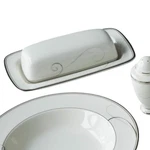 Noritake Platinum Wave Covered Butter Dish 9 Porcelain Classic Elegant New. Fixed Price $139.99.