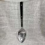 Ekco Stainless Vanadium Slotted Spoon Black Handle Made Usa Kitchen Utensil. Fixed Price $10.63.