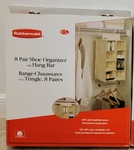 Rubbermaid 8 Pair Shoe Organizer With Hang Bar, Cotton/canvas. Fixed Price $12.99.