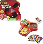 Uno Triple Play Card Game With Lights Sounds Timer Mode For Family Fun. Fixed Price $46.99.