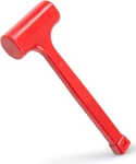 1LB Dead Blow Hammer- Red, Mallet Machinist Tools Unibody Molded Checkered. Fixed Price $14.99.