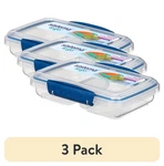 (3 Pack) Sistema 1.4 Cup Small Split Go Food Storage Container, Blue. Fixed Price $17.88.