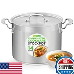 Nutrichef 14 Quart Stock Pot Lid - Heavy Duty Stainless Steel Induction Ready. Fixed Price $92.98.