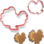 2PCS Turkey Cookie Cutters 4.5" 3.5", Food-stainless Steel Fall Thanksgiving .... Fixed Price $13.87.