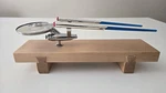 Star Trek U.s.s. Enterprise Sushi Set Thinkgeek Wood Base W/chopsticks. Fixed Price $16.99.