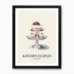 Kitchen Staples Cake Stand Art Framed Wall Poster Canvas Print Picture. Fixed Price $46.84.