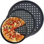 Carbon Steel Pizza Pan Set With Holes - 9, 10 & 12 Inch For Oven Baking, Home. Fixed Price $39.99.
