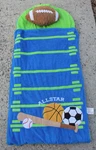 Stephen Joseph Nap Mat Soft Sleep Blanket All Star Sports Backpack Roll 52X24". Fixed Price $14.64.