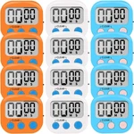 12-PACK Digital Kitchen Timer Magnetic Countdown Up White Blue Orange. Fixed Price $25.99.