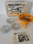 Moulinex No. 1 Food Mill 446 W/ 3 Discs Box Tomato Sauce France Vtg. Fixed Price $44.99.