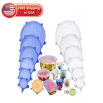 6PCS Stretch Lids Bowl Reusable Flexible Silicone Food Wrap Covers Smile Sealin. Fixed Price $10.45.