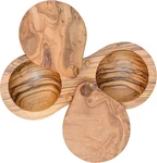 Berard Olive Wood Salt Keeper Double Bowl Handcrafted Made In France. Fixed Price $39.00.