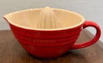 7.5" Creuset Stoneware Citrus Lemon Juicer Reamer Red Cerise. Fixed Price $49.99.