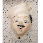 Vintage French Chef Chalkware String Holder Wall Mount Kitchen Twine Dispenser. Fixed Price $32.00.