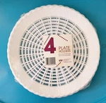 Nip 4-PC Maryland Plastics 9" White Paper Plate Holders Heavy Duty & Reuseable. Fixed Price $11.99.