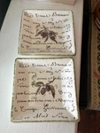 Williams-sonoma Olive Script Dipping Plates 4 Condiments Oil Snacks Set 2. Fixed Price $17.50.
